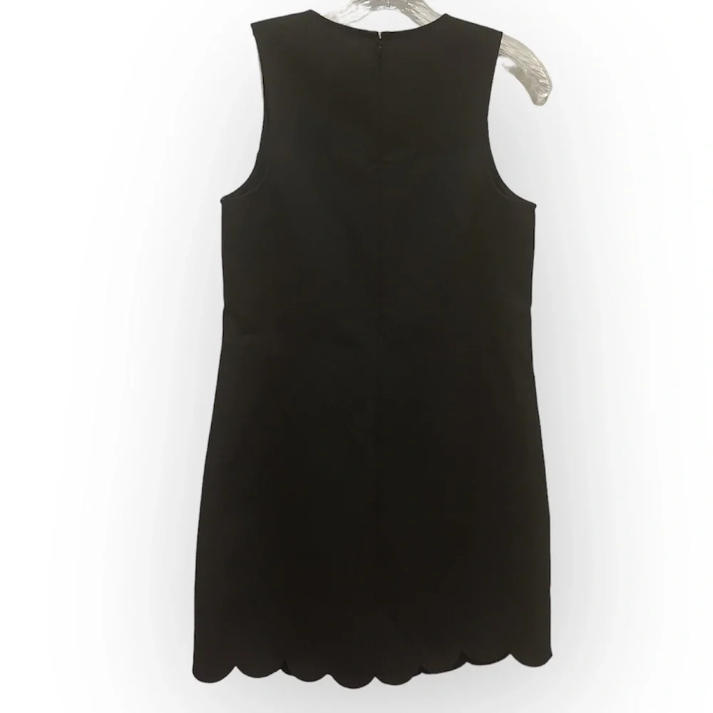 NWT J Crew Black and White Scalloped Hem Shift Dress size 2